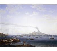 XcBAIHOUD Famoso Lienzo Imagen Lienzo Murales Il ritorno della flotta dall'Algeria al Golfo di Napoli di Jacob Hackert para la Decoración del Hogar de la Oficina 60x90cm