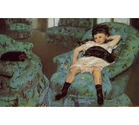 XcBAIHOUD Famoso Mural Pintura Cuadros Popular Bambina in poltrona di Mary Cassatt para la Decoración del Hogar de la Oficina 60x90cm