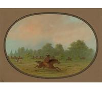 XcBAIHOUD Famoso Mural Pintura Cuadros Popular Contaminazione di una festa della guerra dei Camanchee di George Catlin para la Decoración del Hogar de la Oficina 60x90cm