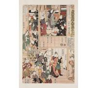 XcBAIHOUD Famoso Mural Pintura Cuadros Popular Dietro le quinte apertura della stagione del Teatro Morita di Utagawa Kunisada para la Decoración del Hogar de la Oficina 60x90cm
