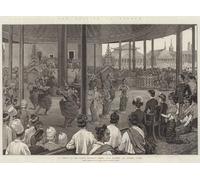 XcBAIHOUD Famoso Mural Pintura Cuadros Popular gli inglesi in Birmania a Pooay At the Mandalay Before Lady Dufferin di Sidney Paget para la Decoración del Hogar de la Oficina 60x90cm