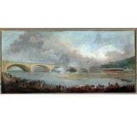 XcBAIHOUD Famoso Mural Pintura Cuadros Popular il decremento del ponte di Neuilly di Hubert Robert para la Decoración del Hogar de la Oficina 60x90cm