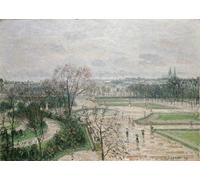 XcBAIHOUD Famoso Mural Pintura Cuadros Popular il tempo piovoso dei giardini delle Tuileries di Camille Pissarro para la Decoración del Hogar de la Oficina 60x90cm