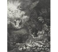 XcBAIHOUD Famoso Mural Pintura Cuadros Popular l'angelo che appare ai pastori di Rembrandt Van Rijn para la Decoración del Hogar de la Oficina 60x90cm