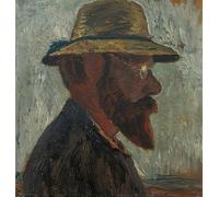 XcBAIHOUD Famoso Mural Pintura Cuadros Popular Profilo di Modersohn rivolto a destra con cappello di paglia di Paula Modersohn Becker para la Decoración del Hogar de la Oficina 60x90cm