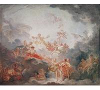 XcBAIHOUD Pinturas Famosas Abstracto Cuadro Pinturas Murales che incorona le arti di François Boucher para Regalo 60x90cm