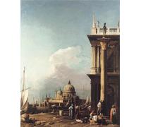 XcBAIHOUD Pinturas Famosas Abstracto Cuadro Pinturas Murales la Piazzetta guardando a sud-ovest verso S. Maria Della Salute del Canaletto para Regalo 60x90cm