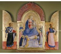 XcBAIHOUD Pinturas Famosas Abstracto Cuadro Pinturas Murales la Vergine col Bambino tra angeli e santi domenicani San Pietro e San Paolo del Beato Angelico para Regalo 60x90cm