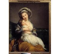 XcBAIHOUD Pinturas Famosas Abstracto Cuadro Pinturas Murales Madame Vigee Le Brun e sua figlia Jeanne Marie Louise di Elisabeth Louise Vigee Lebrun para Regalo 60x90cm