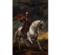 XcBAIHOUD Pinturas Famosas Abstracto Cuadro Pinturas Murales Retrato ecuestre del emperador Carlos V porVan Dyck para Regalo 60x90cm