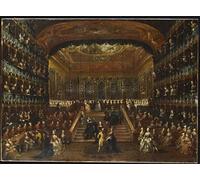 XcBAIHOUD Pinturas Famosas Abstracto Cuadro Pinturas Murales the Dinner and Ball in the Teatro San Benedetto by Francesco Guardi para Regalo 60x90cm