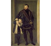 XcBAIHOUD Pinturas Famosas Figura Pintura Famosos Cuadros Giuseppe Da Porto e suo figlio Adriano del Veronese para Regalo 60x90cm