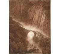 XcBAIHOUD Pinturas Famosas Figura Pintura Famosos Cuadros il ponte del diavolo nella gola della Schöllenen di Peter Birmann para Regalo 60x90cm