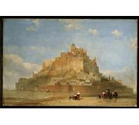 XcBAIHOUD Pinturas Famosas Figura Pintura Famosos Cuadros Mont St. Michel di David Roberts para Regalo 60x90cm