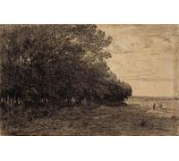 XcBAIHOUD Pinturas Famosas Figura Pintura Famosos Cuadros un piccolo gruppo di alberi ad alto fusto nella foresta di Macherin di Theodore Rousseau para Regalo 60x90cm