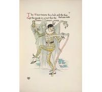 XcBAIHOUD Pinturas Famosas Figura Pintura Famosos Cuadros un uomo che indossa una maschera e un costume giallo e tiene in mano un timer per le uova e una falce di Walter Crane para Regalo 60x90cm