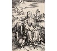 XcBAIHOUD Pinturas Famosas Lienzo con Imagen Impresion Lienzo la Vergine col Bambino e la Scimmia di Albrecht Dürer para Regalo 60x90cm