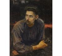 XcBAIHOUD Pinturas Famosas Lienzo con Imagen Impresion Lienzo Ritratto di un operaio - Il’ya Repin para Regalo 60x90cm