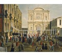 XcBAIHOUD Pinturas Famosas Lienzo Imagen Lienzo Murales Doge e Signori nella Chiesa di San Rocco nel giorno santo di Gabriele Bella para Regalo 60x90cm