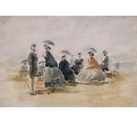 XcBAIHOUD Pinturas Famosas Lienzo Imagen Lienzo Murales le crinoline di Eugene Louis Boudin para Regalo 60x90cm