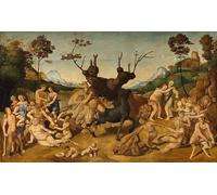 XcBAIHOUD Pinturas Famosas Lienzo Imagen Lienzo Murales le Disgrazie di Sileno di Piero Di Cosimo para Regalo 60x90cm