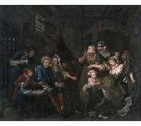 XcBAIHOUD Pinturas Famosas Lienzo Imagen Lienzo Murales Rake's Progress VII the Rake in Prison di William Hogarth para Regalo 60x90cm