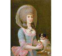 XcBAIHOUD Pinturas Famosas Lienzo Imagen Lienzo Murales Ritratto di Dona Maria Teresa Apocalisse di Sisma che dà un bocconcino al suo cane di Augustin Esteve para Regalo 60x90cm