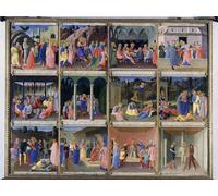 XcBAIHOUD Pinturas Famosas Lienzo Imagen Lienzo Murales Scene della vita di Cristo Tre Dal Tesoro d'argento della Santissima Annunziata del Beato Angelico para Regalo 60x90cm