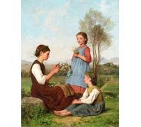 XcBAIHOUD Pinturas Famosas Lienzo Imagen Lienzo Murales Tre Ragazze Che Avvolgono Le Ghirlande Albert para Regalo 60x90cm