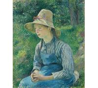XcBAIHOUD Pinturas Famosas Mural Pintura Cuadros Popular Contadina con cappello di paglia di Camille Pissarro para Regalo 60x90cm