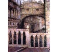 XcBAIHOUD Pinturas Famosas Mural Pintura Cuadros Popular il Ponte dei Sospiri di Henri Eugene Augustin Le Sidaner para Regalo 60x90cm