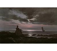 XcBAIHOUD Pinturas Famosas Mural Pintura Cuadros Popular Madre e figlio di Johan Christian Dahl para Regalo 60x90cm