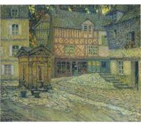 XcBAIHOUD Pinturas Famosas Mural Pintura Cuadros Popular Place De Puits En Honfleur di Henri Le Sidaner para Regalo 60x90cm