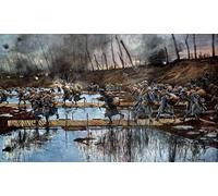 XcBAIHOUD Pinturas Famosas Mural Pintura Cuadros Popular Prima Guerra Mondiale Il Passaggio Yser Durante L'Offensiva Delle Fiandre Di Francois Flameng para Regalo 60x90cm