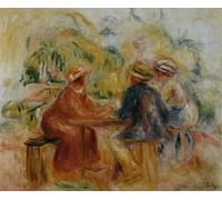 XcBAIHOUD Pinturas Famosas Mural Pintura Cuadros Popular Réunion Dans Le Jardin di Pierre Auguste Renoir para Regalo 60x90cm