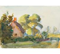 XcBAIHOUD Pinturas Famosas Mural Pintura Cuadros Popular Studio di un cottage rosa Sir George Clausen para Regalo 60x90cm