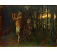 XcBAIHOUD Reproducción de lienzo Abstracto Cuadro Pinturas Murales Crepuscolo nel bosco di Hans Thoma para Decoración de Paredes 60x90cm