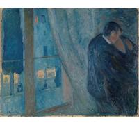 XcBAIHOUD Reproducción de lienzo Abstracto Cuadro Pinturas Murales il bacio di Edvard Munch para Decoración de Paredes 60x90cm