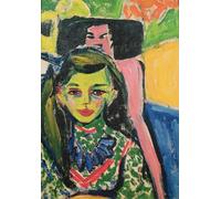 XcBAIHOUD Reproducción de lienzo Abstracto Cuadro Pinturas Murales Ragazza che fa il bagno nel lago di Ernst Ludwig Kirchner para Decoración de Paredes 60x90cm