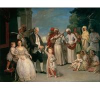 XcBAIHOUD Reproducción de lienzo Abstracto Cuadro Pinturas Murales Sir Elijah e Lady Impey e i loro tre figli di Johan Zoffany para Decoración de Paredes 60x90cm