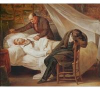 XcBAIHOUD Reproducción de lienzo Figura Pintura Famosos Cuadros La morte di Theodore Géricault di Ary Scheffer para Decoración de Paredes 60x90cm