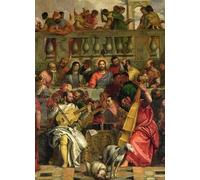 XcBAIHOUD Reproducción de lienzo Figura Pintura Famosos Cuadros le Nozze di Cana Particolare di Cristo e musici di Paolo Veronese para Decoración de Paredes 60x90cm