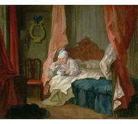 XcBAIHOUD Reproducción de lienzo Figura Pintura Famosos Cuadros Schutz nel suo letto di William Hogarth para Decoración de Paredes 60x90cm