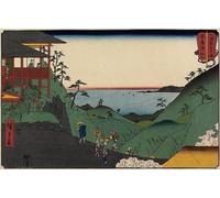 XcBAIHOUD Reproducción de lienzo Figura Pintura Famosos Cuadros Tempio Kiyozumi-zan nella provincia di Awa Luglio di Utagawa Hiroshige para Decoración de Paredes 60x90cm