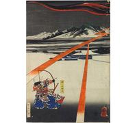 XcBAIHOUD Reproducción de lienzo Lienzo con Imagen Impresion Lienzo Che appare tra una nuvola nera e un fulmine sul tetto imperatore Konoe di Utagawa Kuniyoshi para Decoración de Paredes 60x90cm
