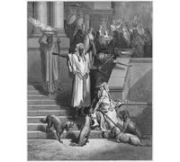 XcBAIHOUD Reproducción de lienzo Lienzo con Imagen Impresion Lienzo Lazzaro biblico alla porta del ricco di Gustave Dore para Decoración de Paredes 60x90cm
