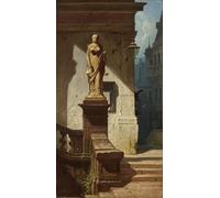 XcBAIHOUD Reproducción de lienzo Lienzo con Imagen Impresion Lienzo l'occhio della legge Justitia di Carl Spitzweg para Decoración de Paredes 60x90cm