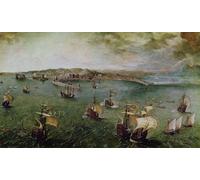 XcBAIHOUD Reproducción de lienzo Lienzo con Imagen Impresion Lienzo Veduta del porto di Napoli di Pieter Bruegel il Vecchio para Decoración de Paredes 60x90cm