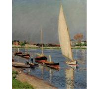 XcBAIHOUD Reproducción de lienzo Lienzo Imagen Lienzo Murales Barche a vela sulla Senna ad Argenteuil di Gustave Caillebotte para Decoración de Paredes 60x90cm