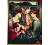 XcBAIHOUD Reproducción de lienzo Lienzo Imagen Lienzo Murales il prato pergolato di Dante Gabriel Charles Rossetti para Decoración de Paredes 60x90cm
